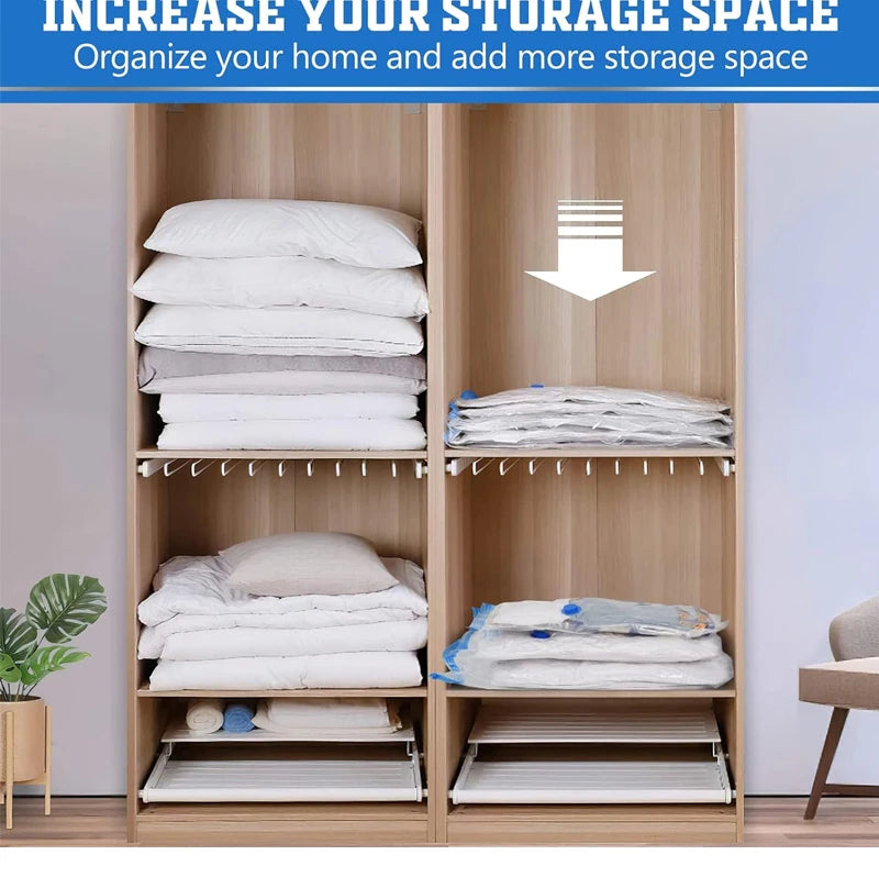 1/3/5Pcs Vacuum Storage Bags with Hand Pump for Comforters Clothes Pillow Bedding Blanket Storage Saver 80% More Compression - Ceenaz Store