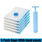 1/3/5Pcs Vacuum Storage Bags with Hand Pump for Comforters Clothes Pillow Bedding Blanket Storage Saver 80% More Compression - Ceenaz Store