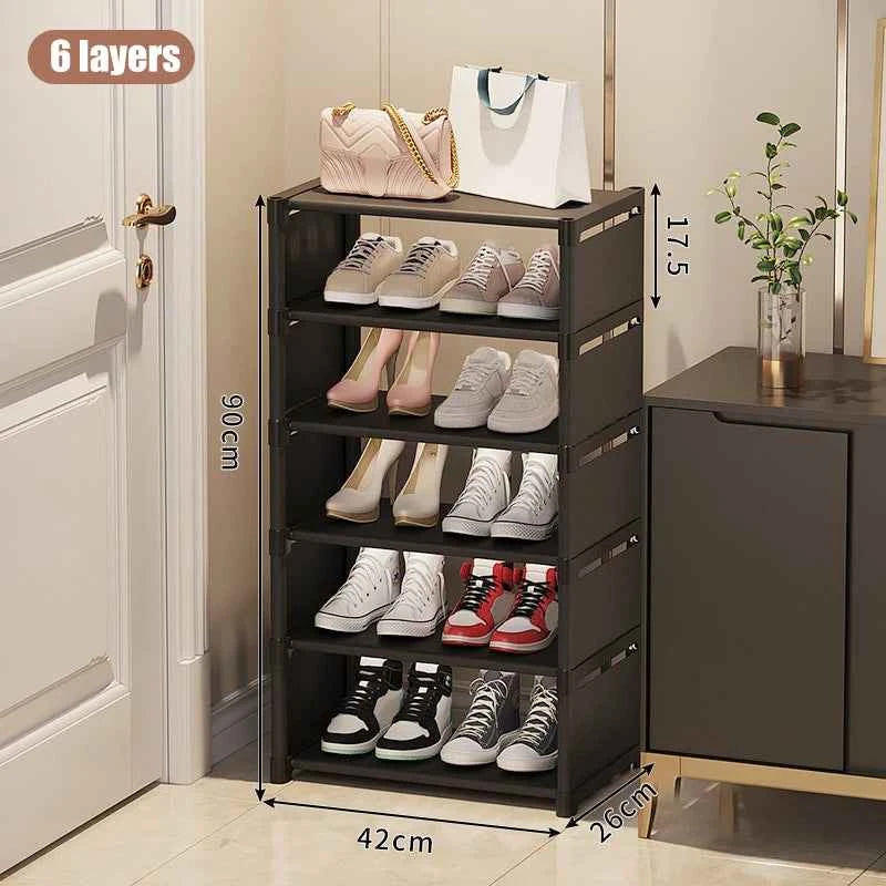 Multiple Layers Shoe Organizer Use At the Door Shoe Rack Organizer Nonwovenfabric Rack Stackable Shelf Adjustable Saving Space