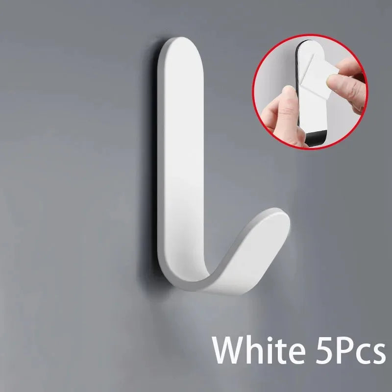 Self Adhesive Strong Wall Organizer Hook Behinddoor Key Cloth Hanger Hook Bathroom Robe Towel Holder Rack Kitchen Home Organizer - Ceenaz Store