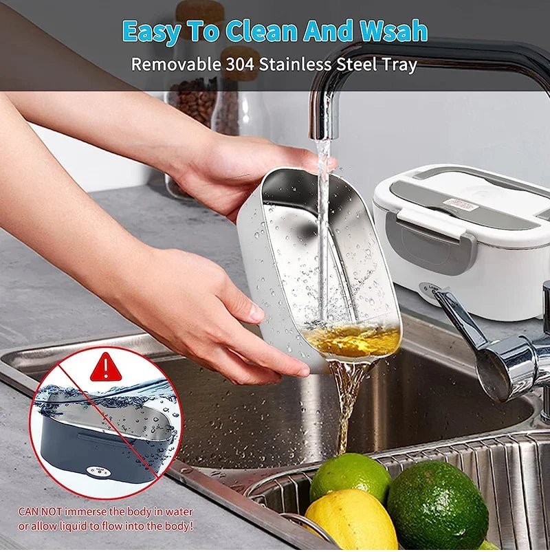 Stainless Steel 12V 24V Electric Heating Lunch Box Car Truck Drivers Picnic Camping Portable Thermostatic Food Warmer Container - Ceenaz Store