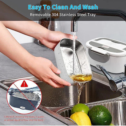 Stainless Steel 12V 24V Electric Heating Lunch Box Car Truck Drivers Picnic Camping Portable Thermostatic Food Warmer Container - Ceenaz Store