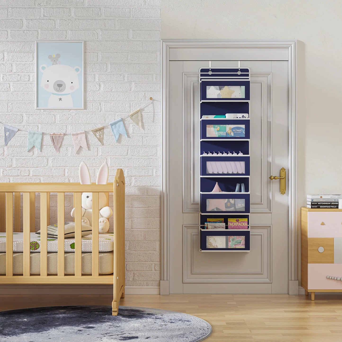 Over the Door Hanging Organizer 1/3/4/5 Large Pockets Over The Door Wall Mount Wall Mount Storage Hooks Bathroom Dorm Clothes - Ceenaz Store