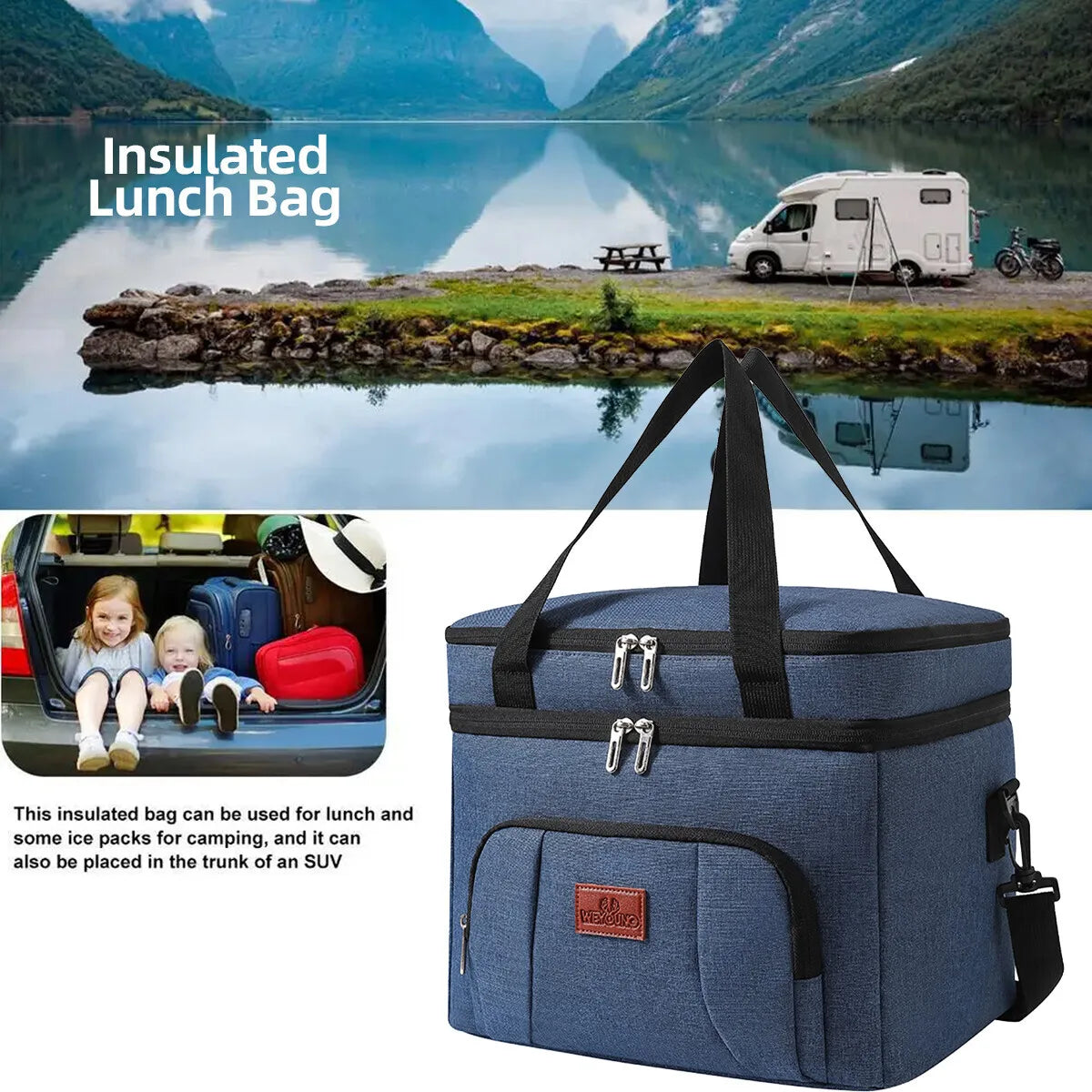 Thermal Insulated Cool Bag Picnic Adult Kids Food Storage Lunch Box UK - Ceenaz Store