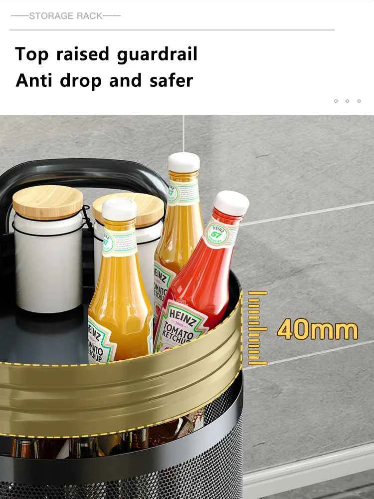 Detachable Rotating Storage Rack Kitchen Floor Multi-layer Shelf Multi-functional Living Room Snack Storage Rack Trolley Rack