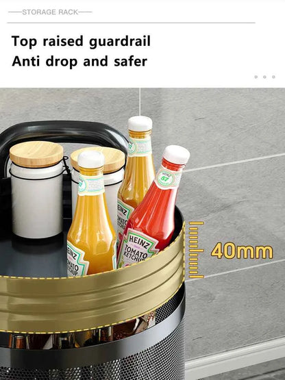 Detachable Rotating Storage Rack Kitchen Floor Multi-layer Shelf Multi-functional Living Room Snack Storage Rack Trolley Rack