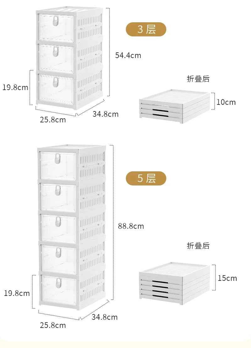 Free Installation Folding Shoe Box Storage Rack, Transparent Shoe Rack Storage Box, Multi-layer Integrated Shoe Cabinet