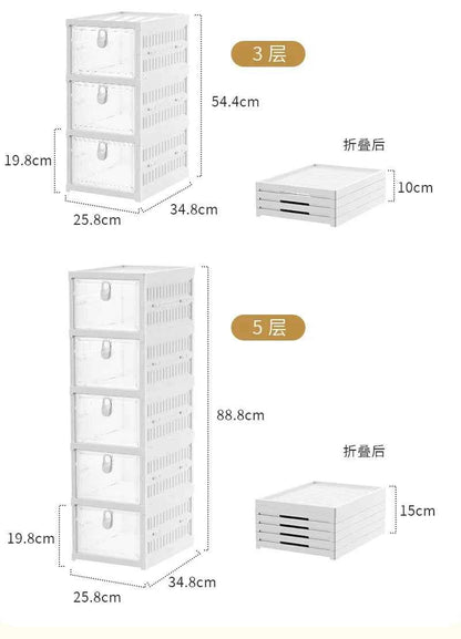 Free Installation Folding Shoe Box Storage Rack, Transparent Shoe Rack Storage Box, Multi-layer Integrated Shoe Cabinet
