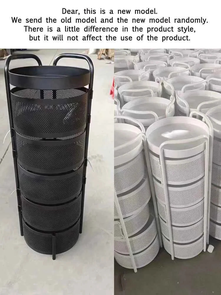 Detachable Rotating Storage Rack Kitchen Floor Multi-layer Shelf Multi-functional Living Room Snack Storage Rack Trolley Rack