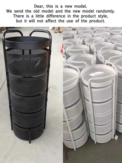 Detachable Rotating Storage Rack Kitchen Floor Multi-layer Shelf Multi-functional Living Room Snack Storage Rack Trolley Rack