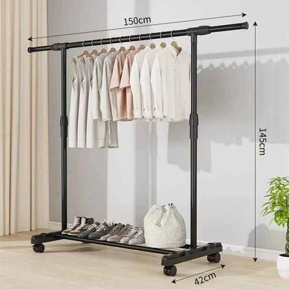 Thiened Sturdy Floor-Mounted Clothes Drng Ra Bedroom Balcony Iron Clothes Hanger Holder Portable Dormi Storage Orga...