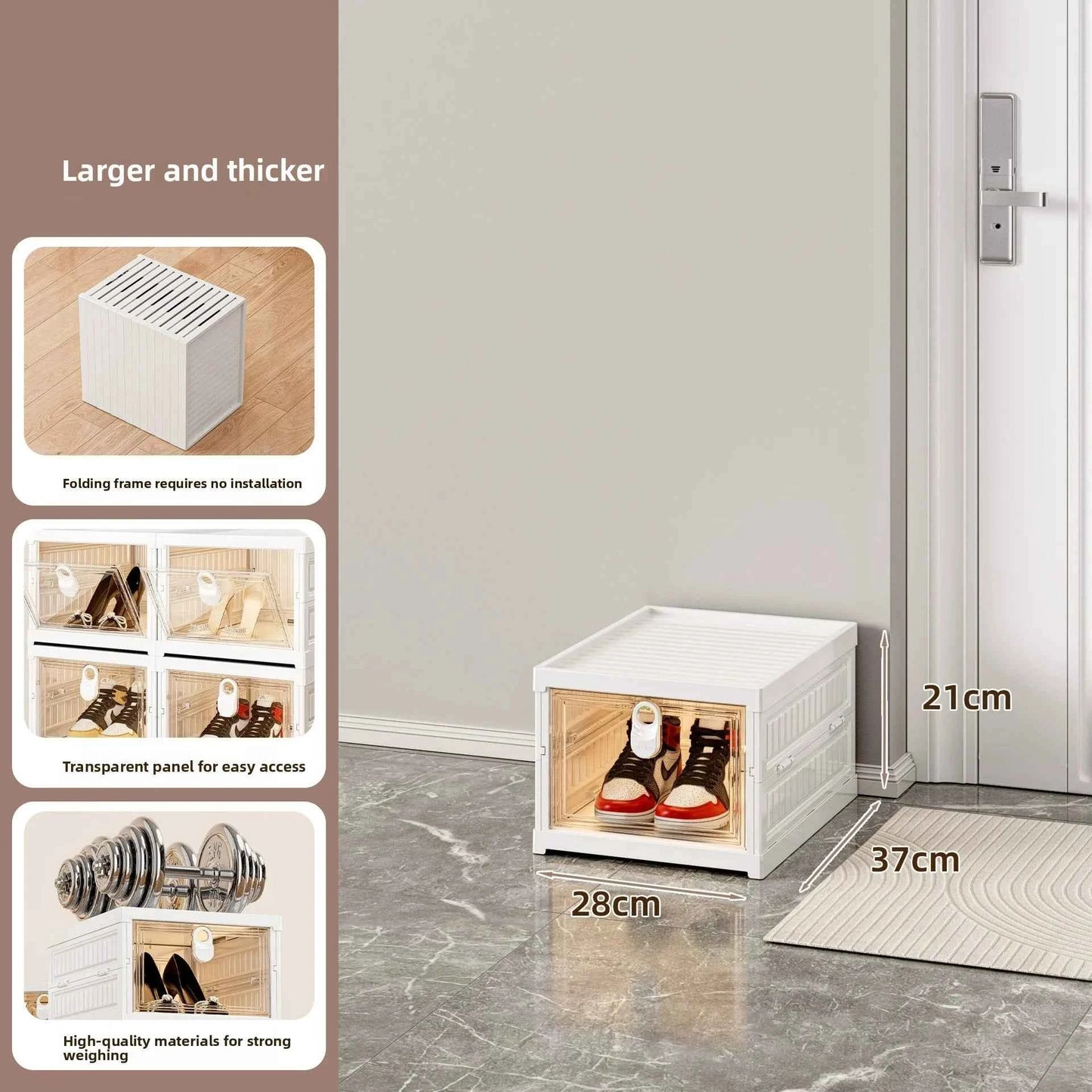 UVR Folding Shoe Cabinet Multi-folding Shoe Organizer Dustproof Shelf Household Multifunctional Storage Box Cabinet Furniture
