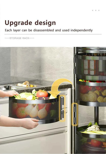 Detachable Rotating Storage Rack Kitchen Floor Multi-layer Shelf Multi-functional Living Room Snack Storage Rack Trolley Rack