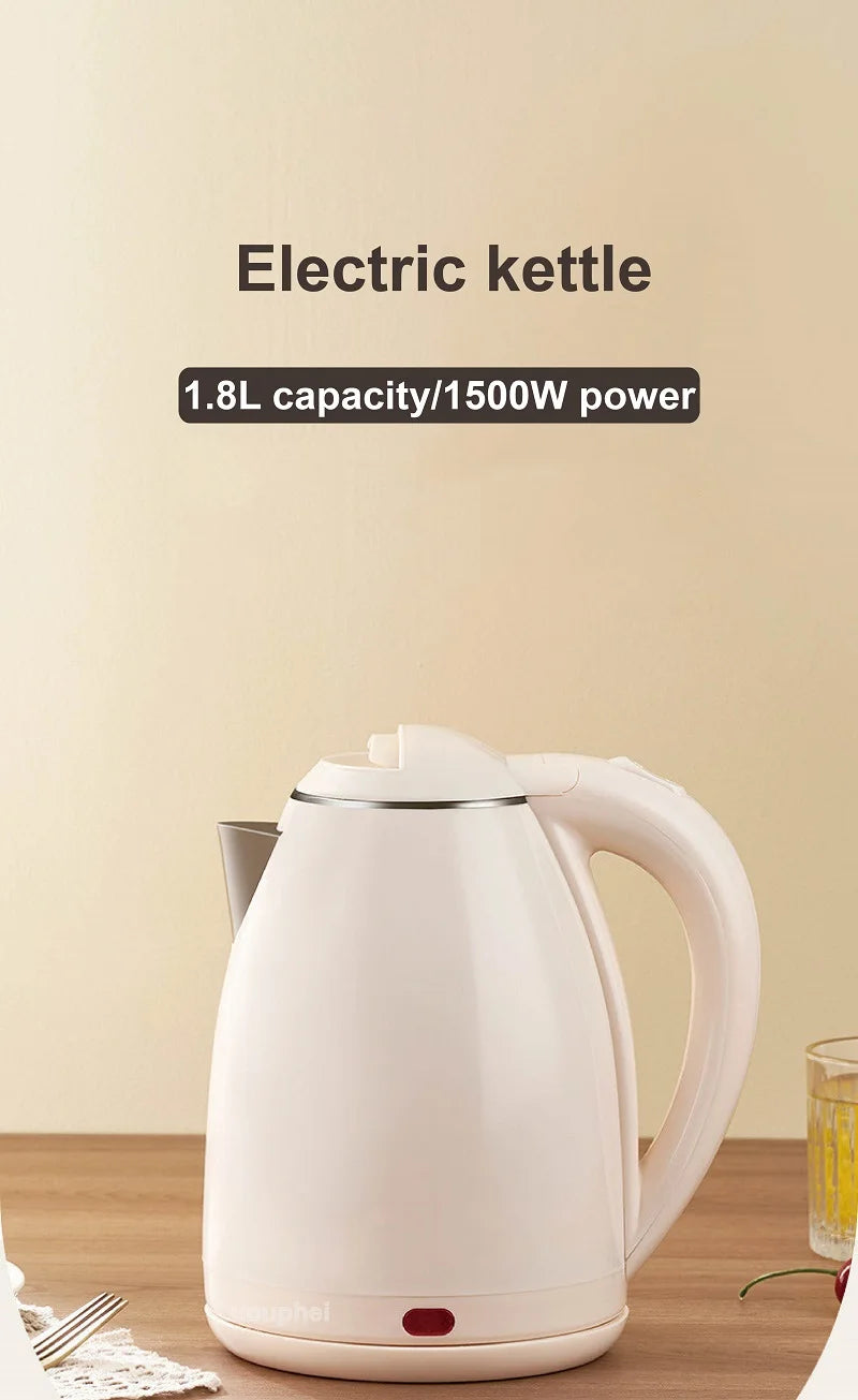 1.8L Household Electric Kettle Large Capacity 304 Stainless Steel Quick Kettle Teapot Automatic Thermos Pot Kitchen Tools 1500W - Ceenaz Store