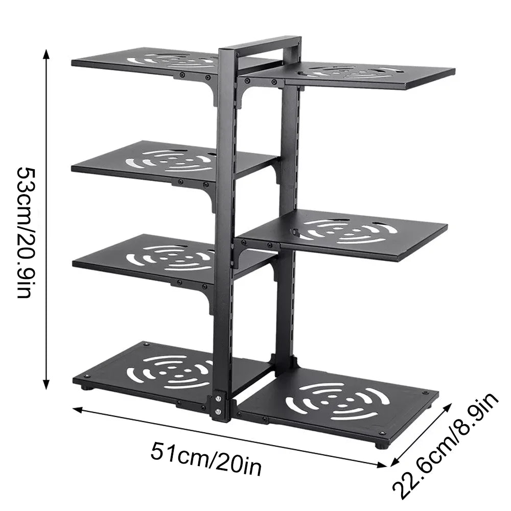 Kitchen Storage Shelves Pot Holder Multilayer Frying Pan Rice Cooker Seasoning Storage Rack Adjustable Organizer Rack - Ceenaz Store