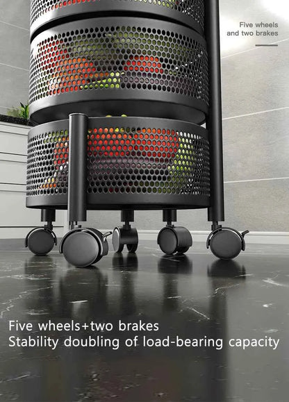 Detachable Rotating Storage Rack Kitchen Floor Multi-layer Shelf Multi-functional Living Room Snack Storage Rack Trolley Rack