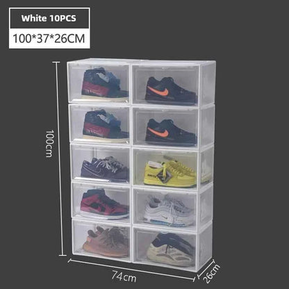 AJ Sneaker Box Shoes Organizer Transparent Shoe Boxes Stackable Cabinet Storage Box High-top Dustproof Shoes Organizers Shoerack