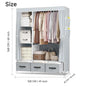 2025 New Upgraded Wardrobe 65 Inch Portable Cabinet Large Clothes Closet with Storage Shelves and Side Pocket Clothes Organizer