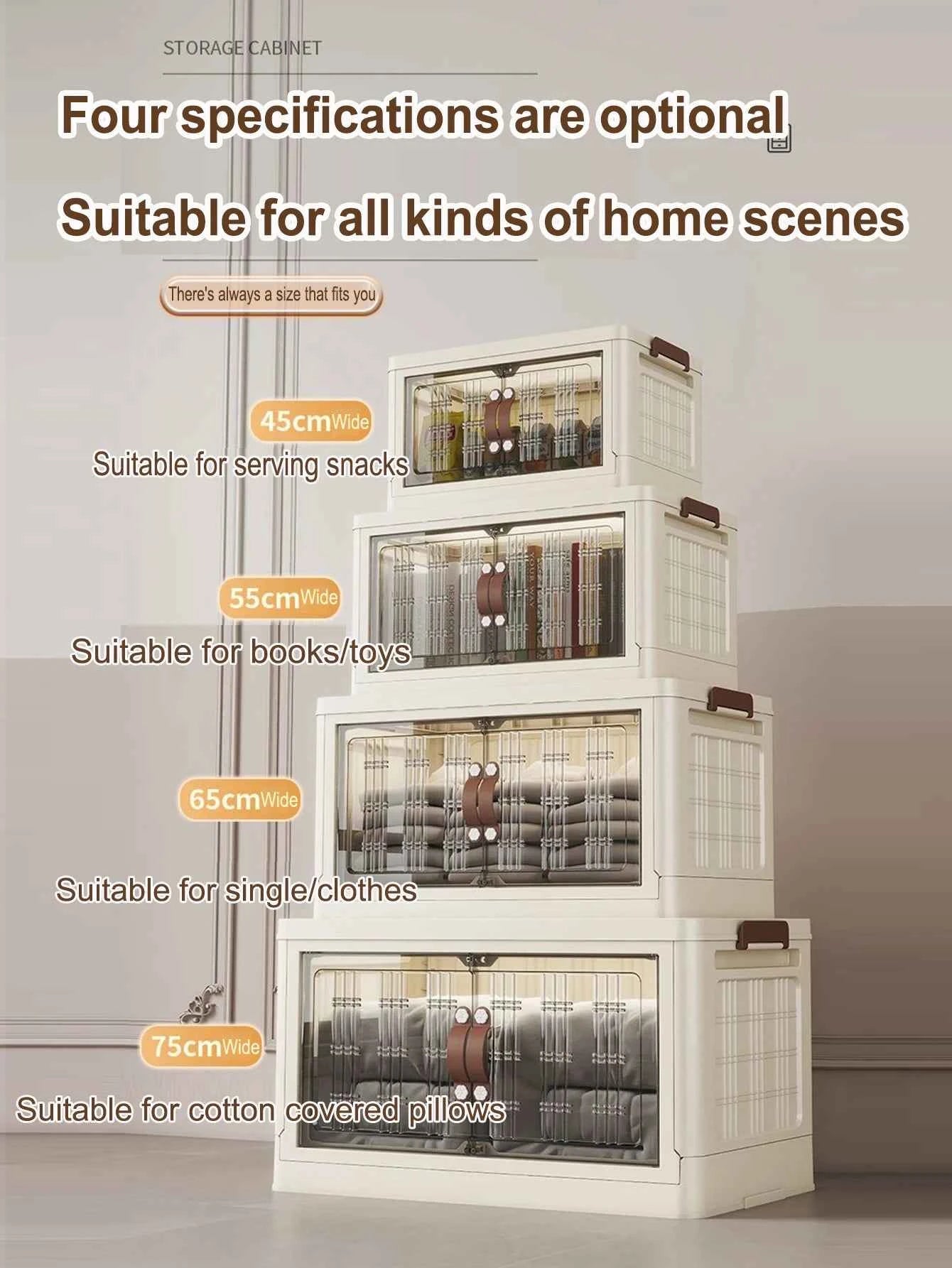 Large Capacity Multifunction Folding Storage Cabinet Dustproof Wardrobe Closet Organizer Easy-to-Install Storage Boxes