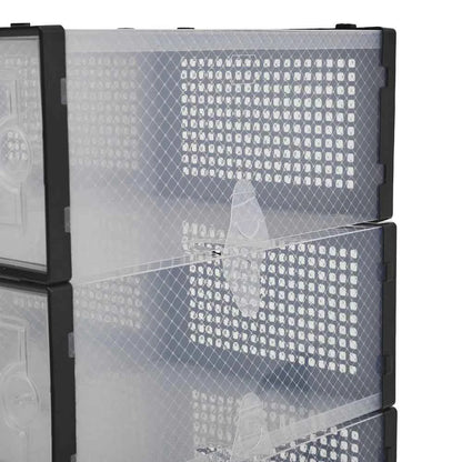 12x stackable transparent shoe box storage box multi-layer assembly storage rack shoe cabinet