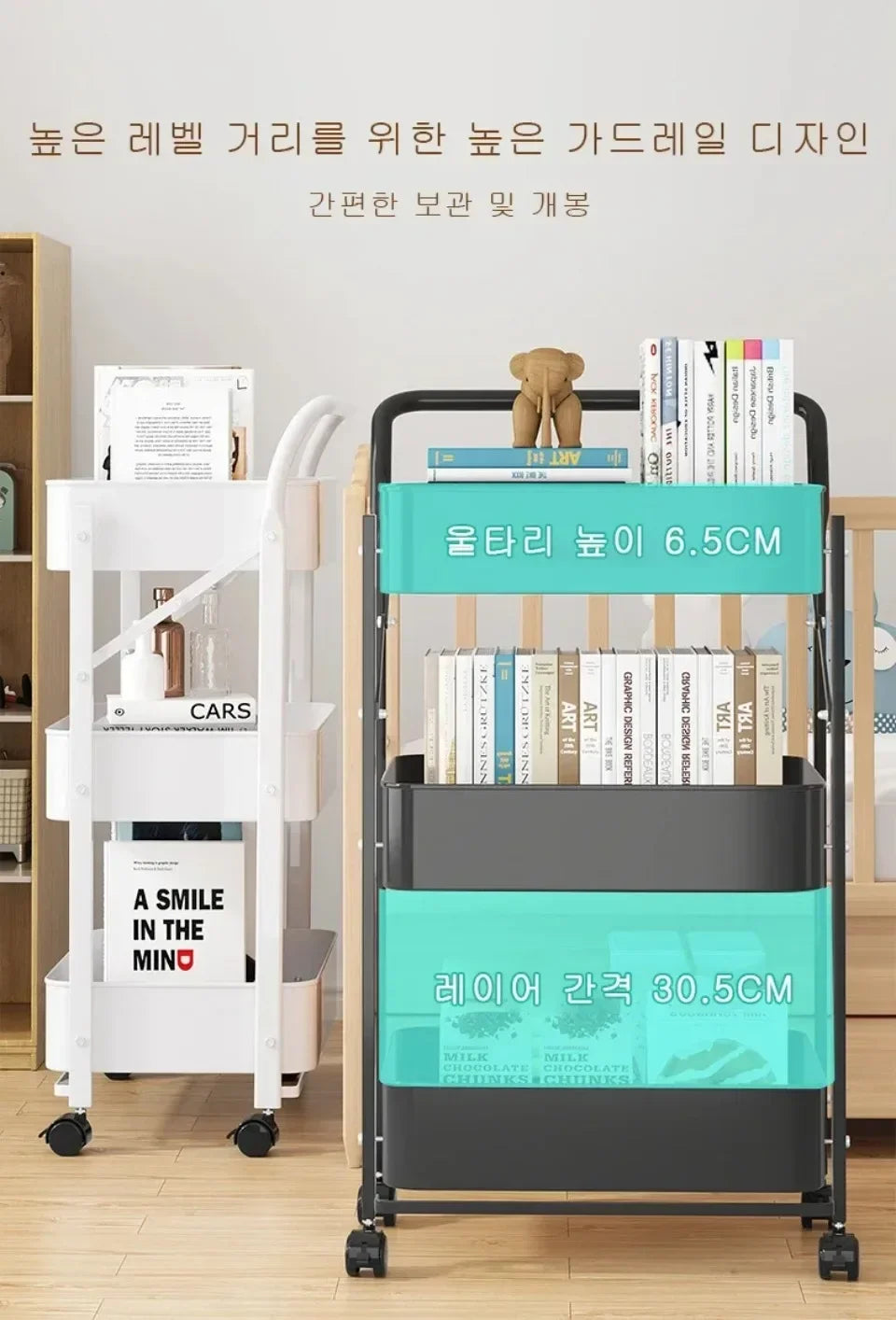 Folding Storage Trolley Rack Kitchen Bathroom Multi Storey Snacks Shelving Bedroom Mobile Trolley Storage Rack Organizer Carts - Ceenaz Store