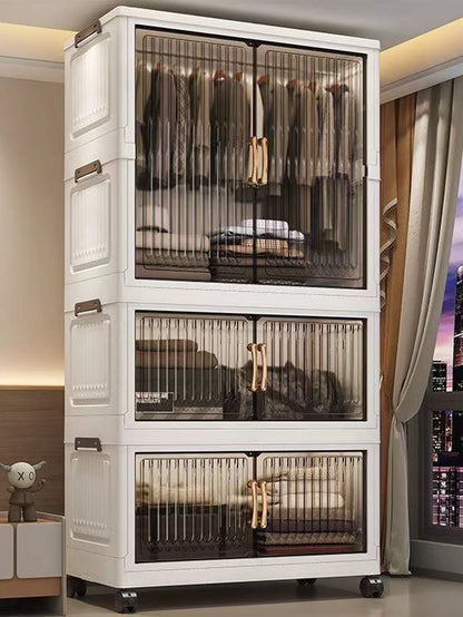 Multifunction Folding Storage Cabinet Dustproof Wardrobe Sundries Cabinet Closet Organizer Locker Storage Box - Ceenaz Store