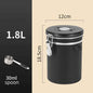 304 Stainless Steel Coffee Canister Coffee Bean Storage Airtight Containers with Date with Spoon Vent Valve Kitchen Food Storage Jar