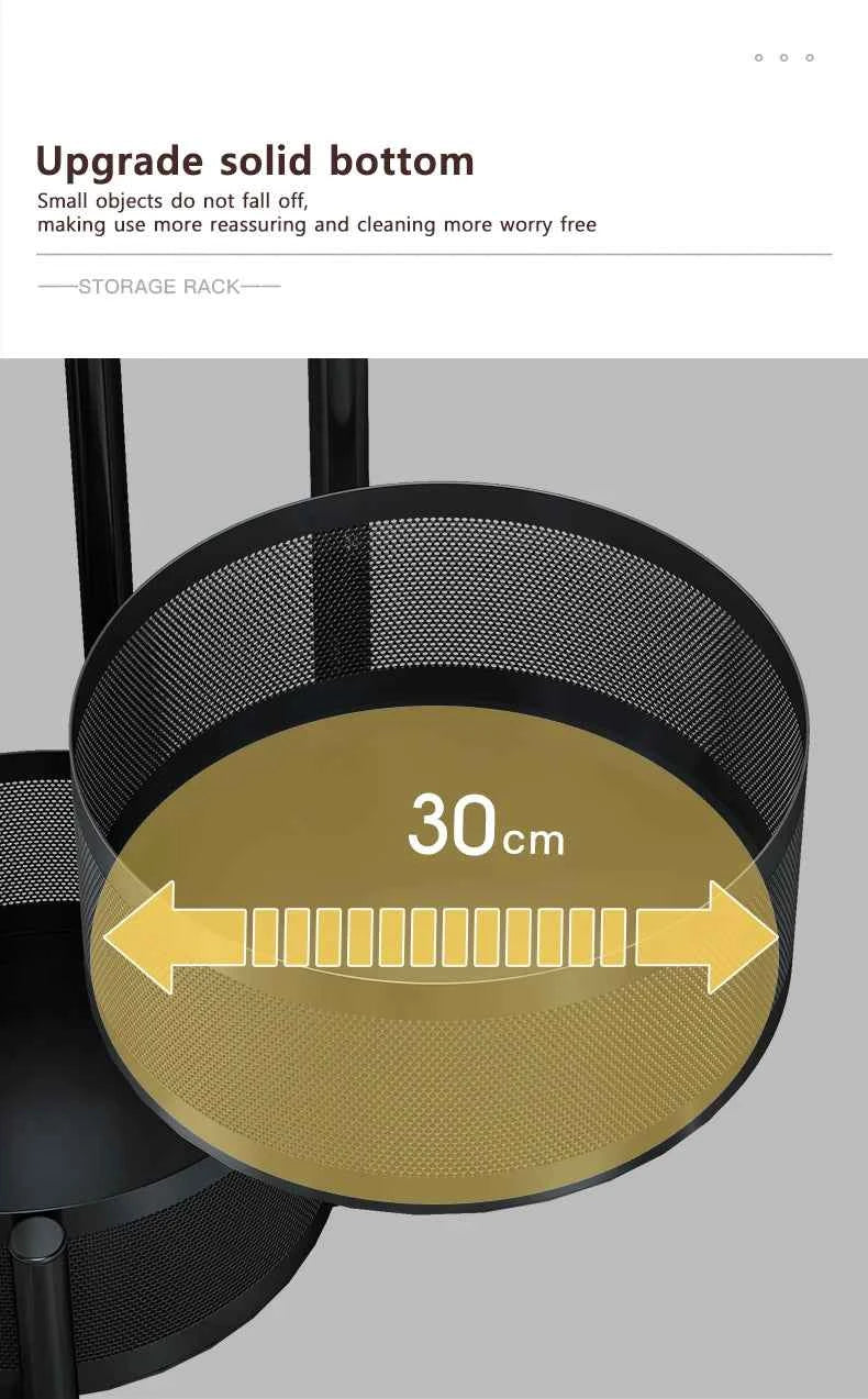 Detachable Rotating Storage Rack Kitchen Floor Multi-layer Shelf Multi-functional Living Room Snack Storage Rack Trolley Rack