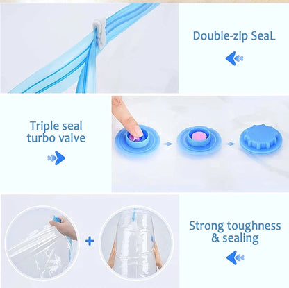 1/3/5Pcs Vacuum Storage Bags with Hand Pump for Comforters Clothes Pillow Bedding Blanket Storage Saver 80% More Compression - Ceenaz Store