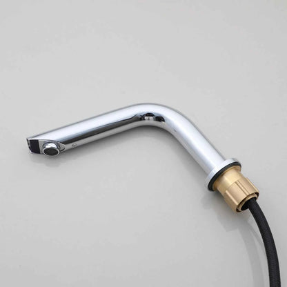 JIENI Smart Bathroom Faucet Chrome Inductive Washbasin Faucets Stream Deck Mounted Touchless Sensor Hot And Cold Mixer Tap