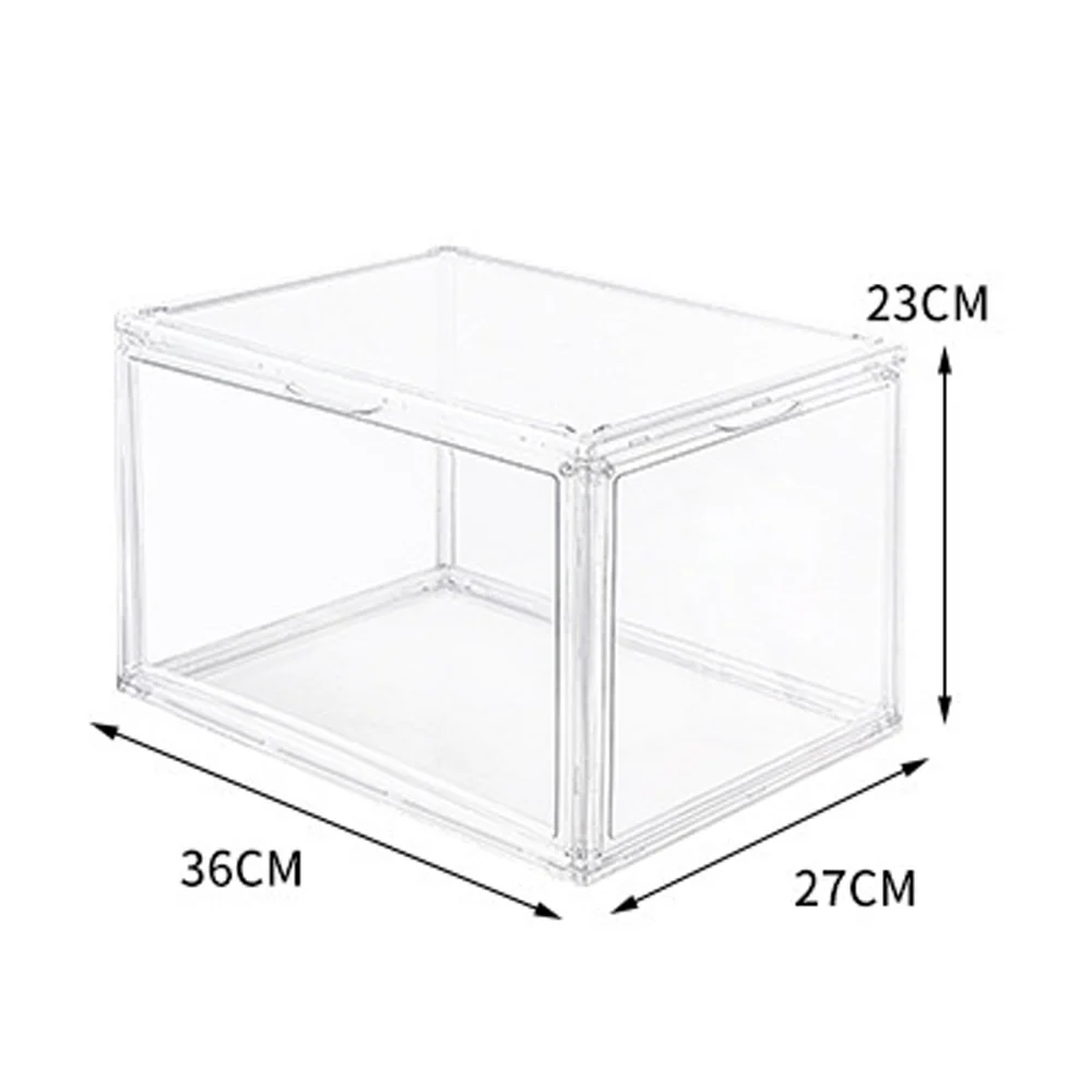 1-3 PCS Transparent Magnetic Acrylic Shoe Box for AJ Sneakers Drop-Front Display Case  Anti-Yellowing Shoe Storage Organizer - Ceenaz Store
