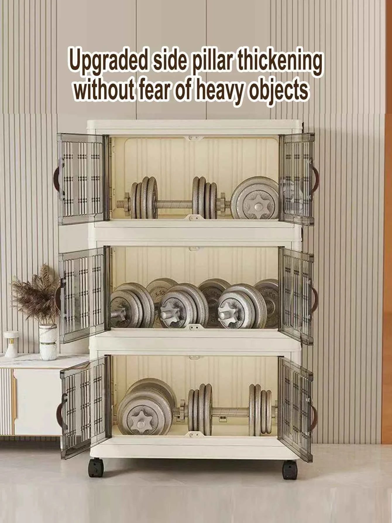 Large Capacity Multifunction Folding Storage Cabinet Dustproof Wardrobe Closet Organizer Easy-to-Install Storage Boxes