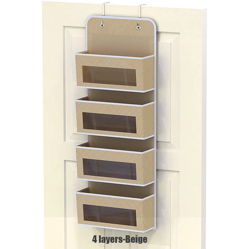 Over the Door Hanging Organizer 1/3/4/5 Large Pockets Over The Door Wall Mount Wall Mount Storage Hooks Bathroom Dorm Clothes - Ceenaz Store