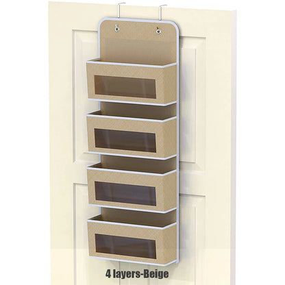 Over the Door Hanging Organizer 1/3/4/5 Large Pockets Over The Door Wall Mount Wall Mount Storage Hooks Bathroom Dorm Clothes - Ceenaz Store