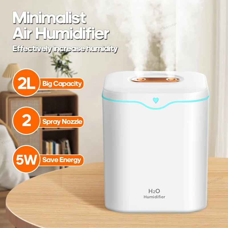 Ceenaz 2000ml Double Spray Air Humidifier Essential Oil Diffuser Household Electric Aromatic Diffuser Ultrasonic Silent Cool Mist Maker - Ceenaz Store
