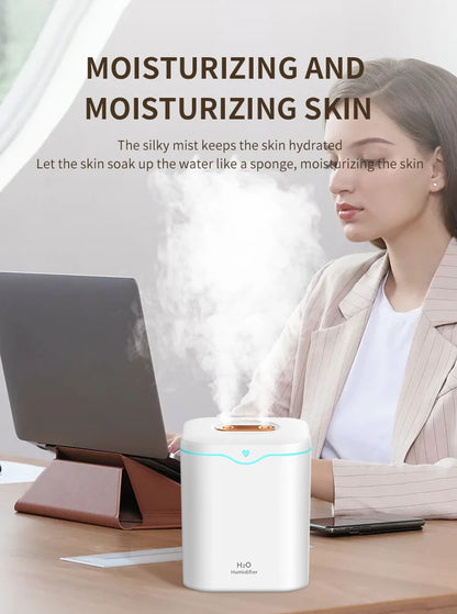 Ceenaz 2000ml Double Spray Air Humidifier Essential Oil Diffuser Household Electric Aromatic Diffuser Ultrasonic Silent Cool Mist Maker - Ceenaz Store