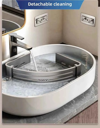 No Drill Bathroom Corner Shelf Wall Mounted Shower Corner Shelves with Hook Towel Bar Space Aluminum Bathroom Organizer Rack