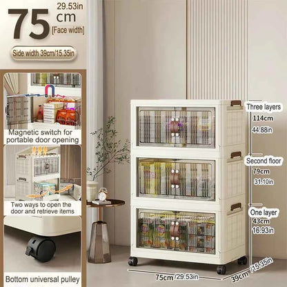 Large Capacity Multifunction Folding Storage Cabinet Dustproof Wardrobe Closet Organizer Easy-to-Install Storage Boxes