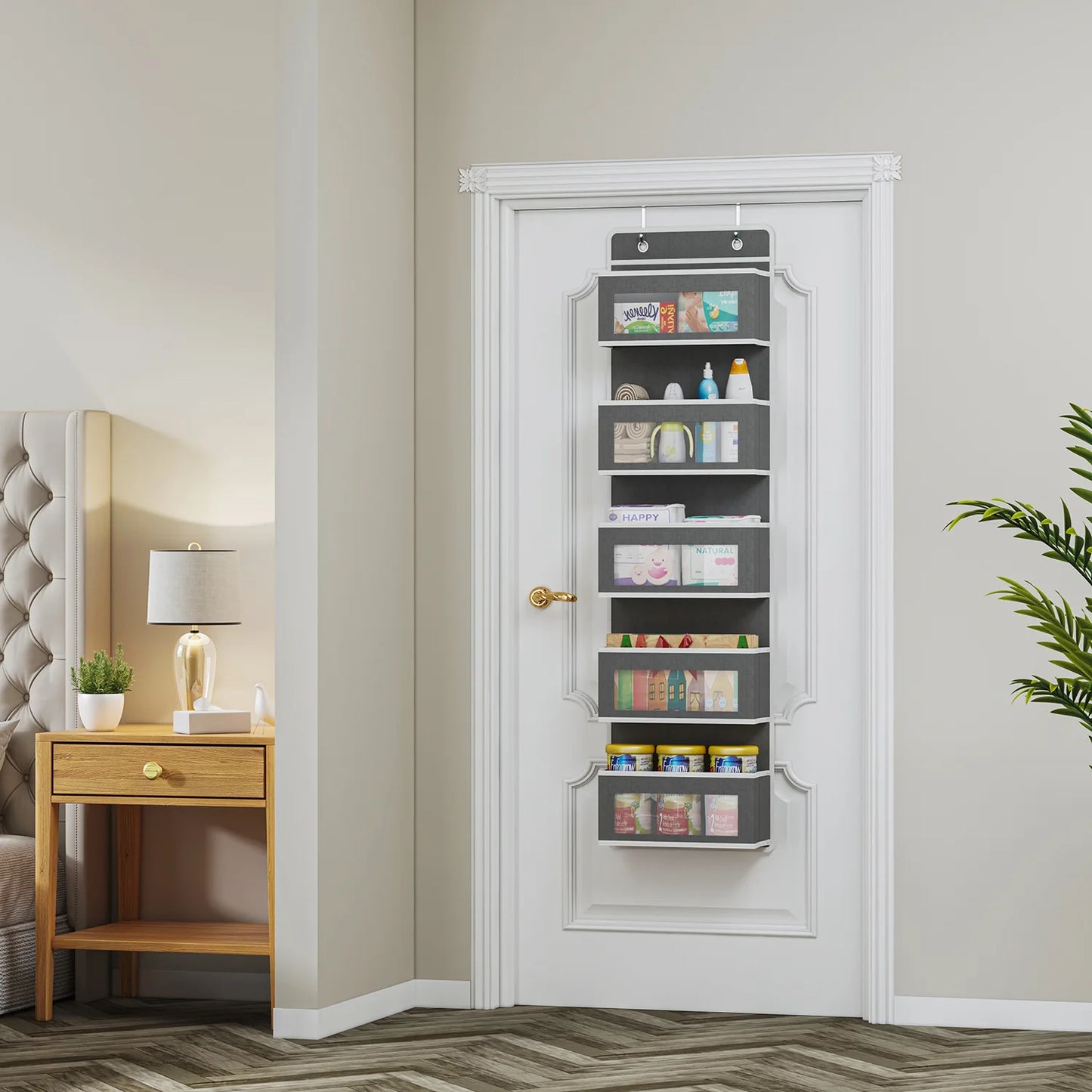 Over the Door Hanging Organizer 1/3/4/5 Large Pockets Over The Door Wall Mount Wall Mount Storage Hooks Bathroom Dorm Clothes - Ceenaz Store