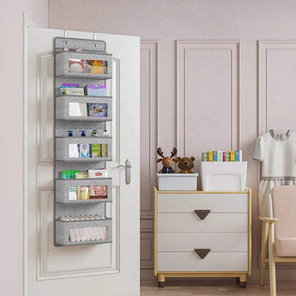 Over the Door Hanging Organizer 1/3/4/5 Large Pockets Over The Door Wall Mount Wall Mount Storage Hooks Bathroom Dorm Clothes - Ceenaz Store