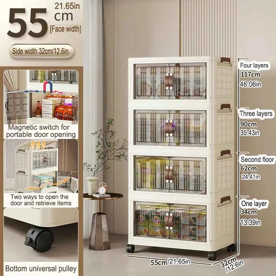 Large Capacity Multifunction Folding Storage Cabinet Dustproof Wardrobe Closet Organizer Easy-to-Install Storage Boxes