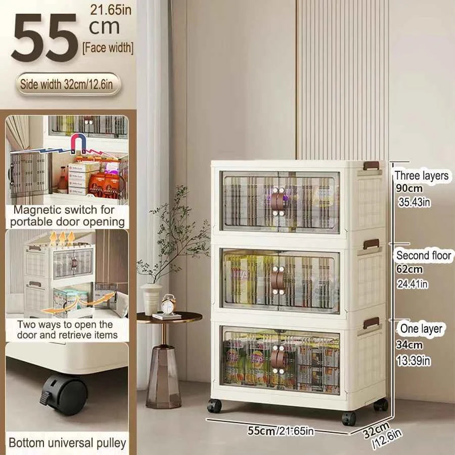Large Capacity Multifunction Folding Storage Cabinet Dustproof Wardrobe Closet Organizer Easy-to-Install Storage Boxes