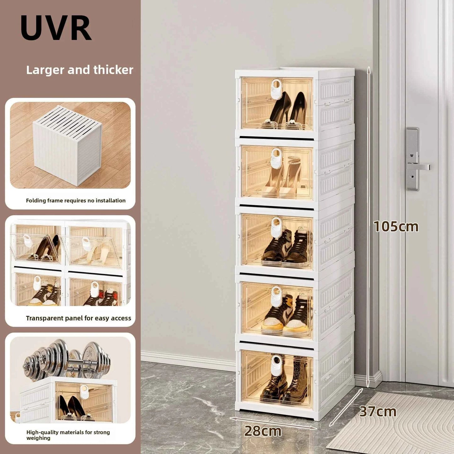 UVR Folding Shoe Cabinet Multi-folding Shoe Organizer Dustproof Shelf Household Multifunctional Storage Box Cabinet Furniture
