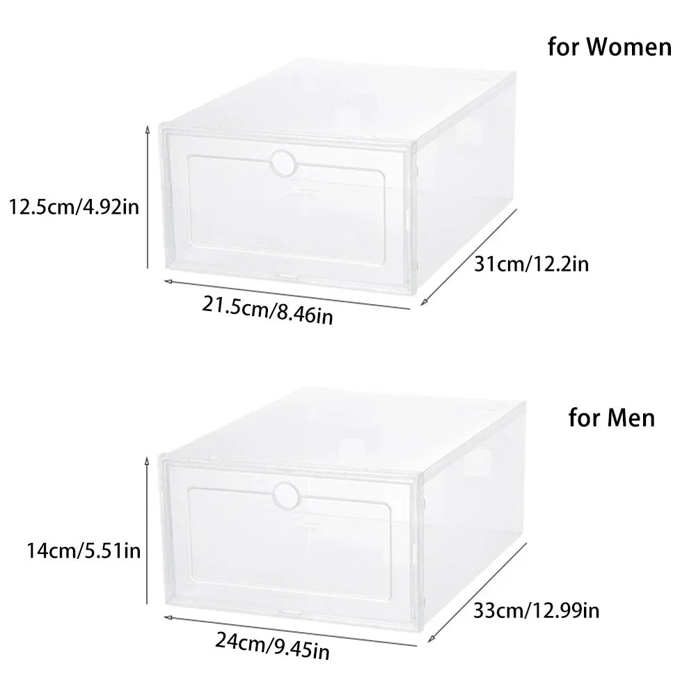 Folder Plastic Antioxidant Shoe Cabinet High Transparent Slippers Sneakers Storage Shoes Box Dustproof Shoe Organizer Box - Ceenaz Store