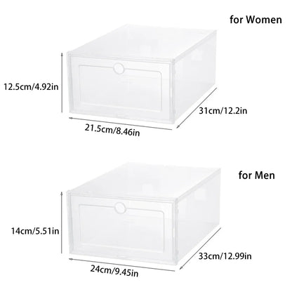 Folder Plastic Antioxidant Shoe Cabinet High Transparent Slippers Sneakers Storage Shoes Box Dustproof Shoe Organizer Box - Ceenaz Store