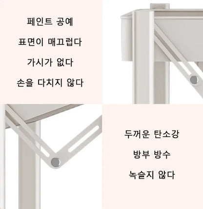 Folding Storage Trolley Rack Kitchen Bathroom Multi Storey Snacks Shelving Bedroom Mobile Trolley Storage Rack Organizer Carts - Ceenaz Store