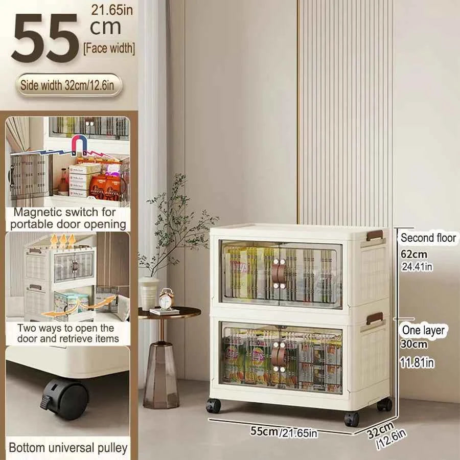 Large Capacity Multifunction Folding Storage Cabinet Dustproof Wardrobe Closet Organizer Easy-to-Install Storage Boxes