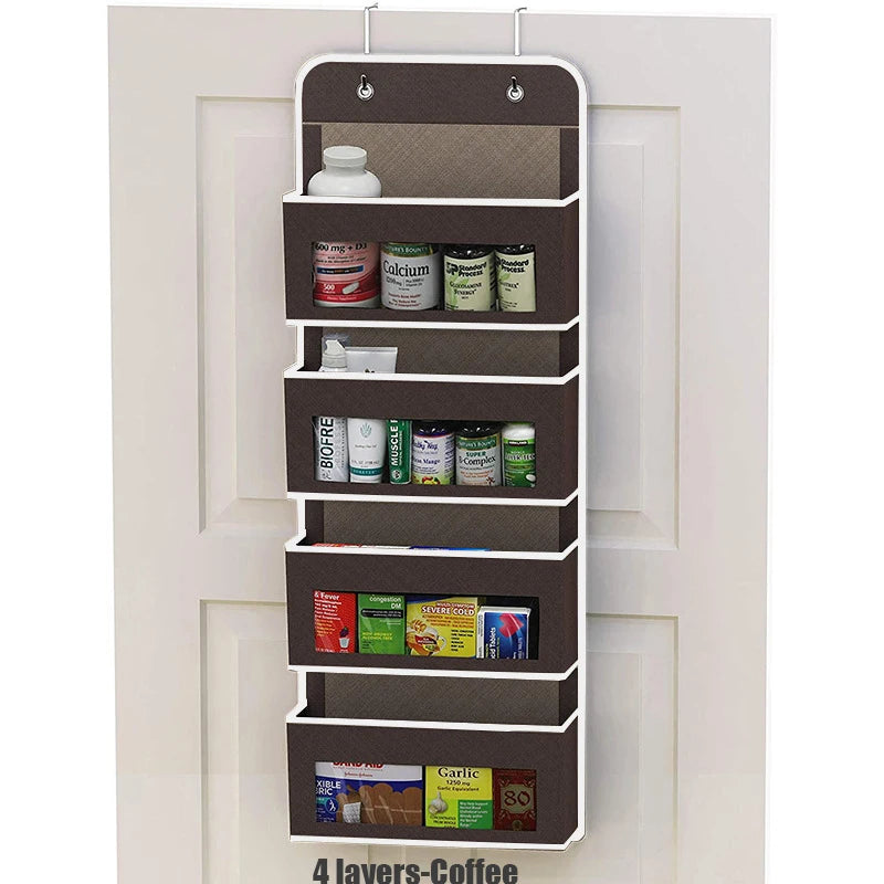 Over the Door Hanging Organizer 1/3/4/5 Large Pockets Over The Door Wall Mount Wall Mount Storage Hooks Bathroom Dorm Clothes - Ceenaz Store