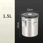 304 Stainless Steel Coffee Canister Coffee Bean Storage Airtight Containers with Date with Spoon Vent Valve Kitchen Food Storage Jar