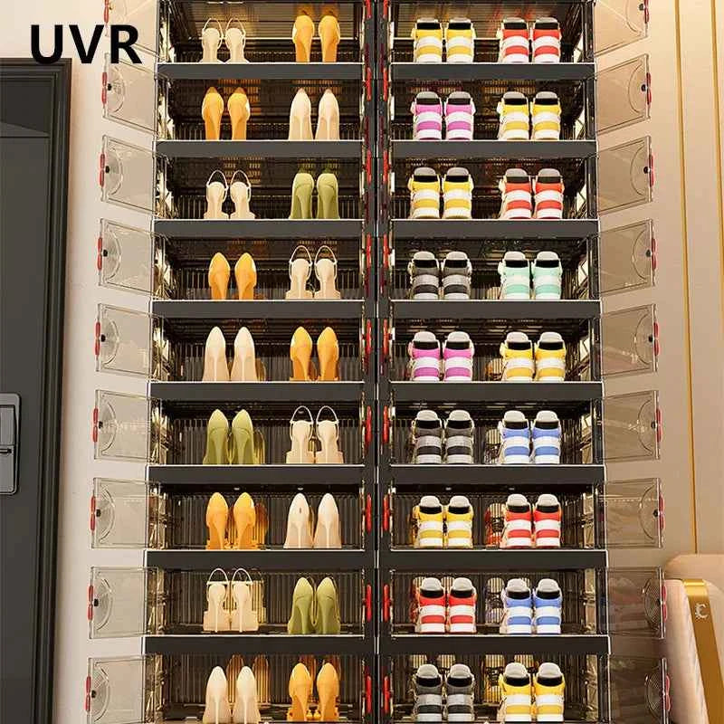 Folding Shoe Rack Organizer Living Room Shoe Storage Box Transparent Multi-Layer Large Capacity Multifunctional Shoe Cabinet